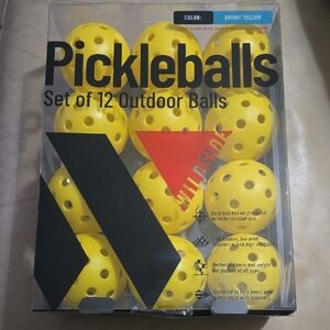 Yellow Outdoor Pickleballs Set of 12